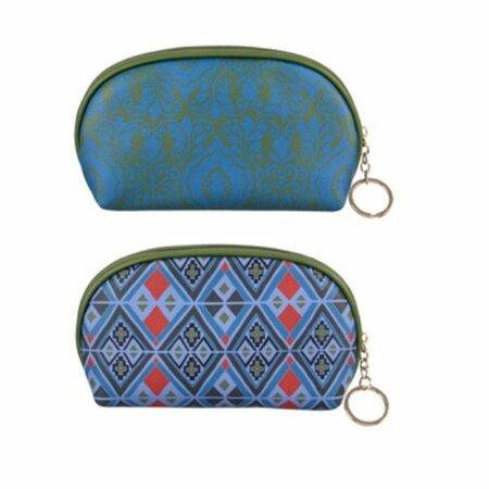 YOUNGS Bohemian Print Half Moon Cosmetic Bag, Assorted Color - 2 Piece 40853
